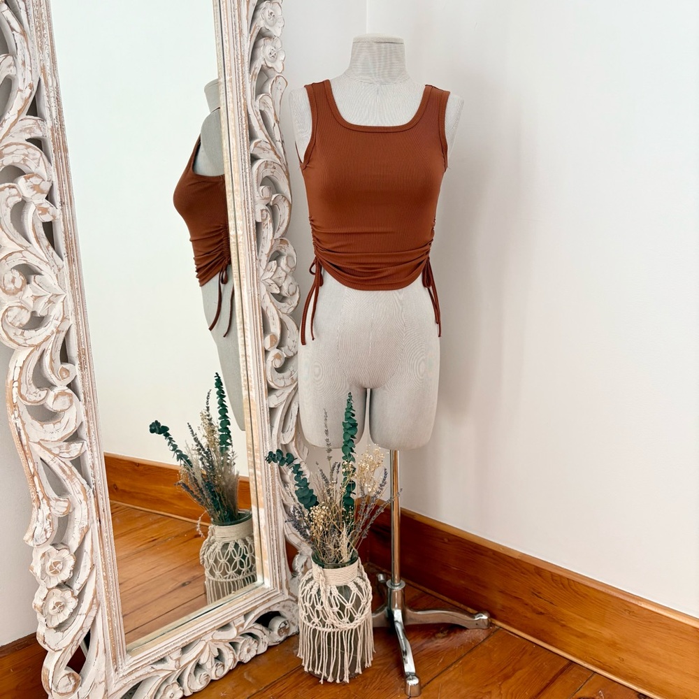 Orange Ruffle Basic Cami - Picture 4 of 11